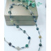 India Agate, Hematite, Czech Glass mid length necklace