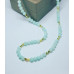 Matte Amazonite gold tone clasp necklace 6 mm