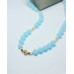 Blue Night-light Crystal, golden Hematite and Lava Stone necklace