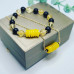 Citrine, Yellow Jade, Black Agate bracelet and Pendant set