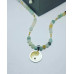 Amazonite Yon Yang  Stainless steel Amulet necklace 6 mm