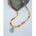 Orange Agate Triskeion Amulet necklace 6 mm