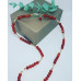 Red Agate, Czech Glass, Om   Amulet necklace