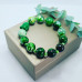 Green Crackle Agate, Buddha charm bracelet 12 mm