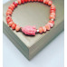 Pink Coral Enamel Buddha charm bracelet