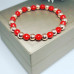 Red Coral (lad created) and Rose Golden Hematite  8 mm