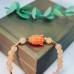 Peach Quarthz , golden Lave Stone, Coral, Enamel Buddha charm bracelet 6 mm