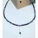 Hematite, Black Czech glass Minimalism necklace 4 mm