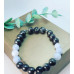 Hematite, Labradorite, Aquamarine Quartz Om charm bracelet 8 mm