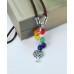 7 Chakra Crystals, Tree of Life charm brown like leather cord pendant