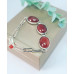 Red Agate silver tone bracelet