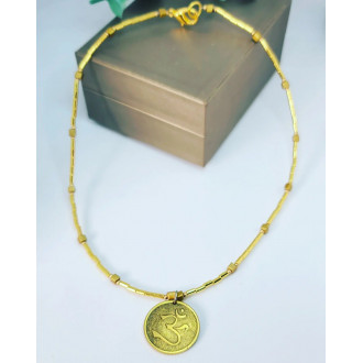 Golden Hematite Om Amulet Unisex necklace
