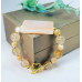 Peach  Agate, Mother Of Pearl Flower clasp bracelet
