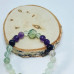 Green and Purple Fluorite, Prehnite, Jade bracelet 8 mm