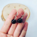 Black Lace Agate beaded earrings 10 mm