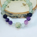 Green and Purple Fluorite, Prehnite, Jade bracelet 8 mm