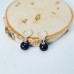 Black Lace Agate beaded earrings 10 mm