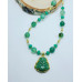 Green Agate, Jade Buddha, Czech Glass necklace