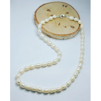 Freshwater Pearl rice shape necklace 8-9 mm