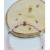 Faceted Rose Quartz Zirconia Stainless steel charm bracelet 6 mm