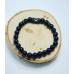 Black Agate Anchor Zirconia charm Unisex bracelet 8 mm