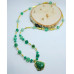 Green Agate, Jade Buddha, Czech Glass necklace