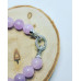 Amethyst light color Zirconia Stainless steel clasp bracelet 10 mm