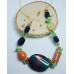 Agate, Prehnite, Onyx, gold plated chain necklaces