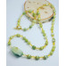 Jade, Citrine and Raw Prehnite center stone necklace and bracelet set