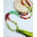 Jade, Matte Red Agate, Green Aventurine Tassell necklace