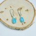 Aquamarine Quartz Zirconia Stainless steel charm earrings