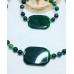 Green Agate, Jade, massive cetera stone necklace and bracelet set