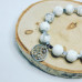 Howlite, Hematite Turtle, Tree of Life Stainless steel charm bracelet 10 mm