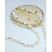 Freshwater Pearl, Golden Hematite, Zirconia Gold Plated charm mid length necklace