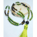 Jade, Tiger Eye, Hematite, Tassel, 108 Mala beads necklace 6 mm