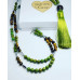 Jade, Tiger Eye, Hematite, Tassel, 108 Mala beads necklace 6 mm