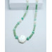 Jade, Baroque Pearl 925 silver plated clasp necklace