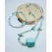 Amazonite, Silver Hematite and Raw Amazonite center Bead necklace and bracelet set