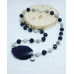 Black Lace Agate, Picture Jasper, Evil Eye Charm necklace