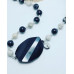 Black Lace Agate, Picture Jasper, Evil Eye Charm necklace