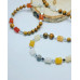 Picture Jasper, Yellow Jade, Agate, Silver Hematite Zirconia Stainless steel charm necklace and bracelet set