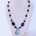 Black Agate, Hematite, Nacre Shell charm necklace