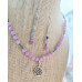 Kunzite, Hematite,  Tree of Life Stainless steel charm bracelet and earrings set