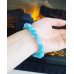 Aquamarine Quartz, Zirconia charm bracelet 10 mm