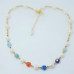 Freshwater Pearl, Faceted Mixed Crystals, Heart clasp necklace
