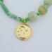 Jade, Czech glass, Moon Gold tone Stainless steel charm bracelet