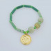 Jade, Czech glass, Moon Gold tone Stainless steel charm bracelet