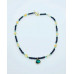 Black Agate, Citrine, Green Czech glass, Rhinestone Teardrop charm necklace 4 mm