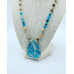 Picture Jasper, Blue Agate, Turquoise charm necklace