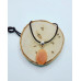 Faceted Peach Agate oval cord pendant